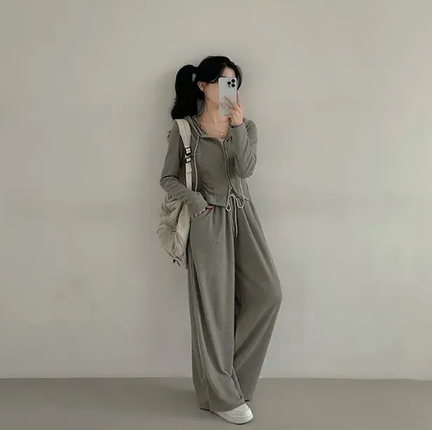 1+1할인[여름ver/재진행] 핏보장, 투웨이 카라집업+포켓 와이드 트레이닝팬츠 상세 이미지 3