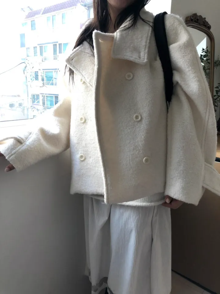 *아이당일*하이넥 더블 숏코트(2color) 상세 이미지 11