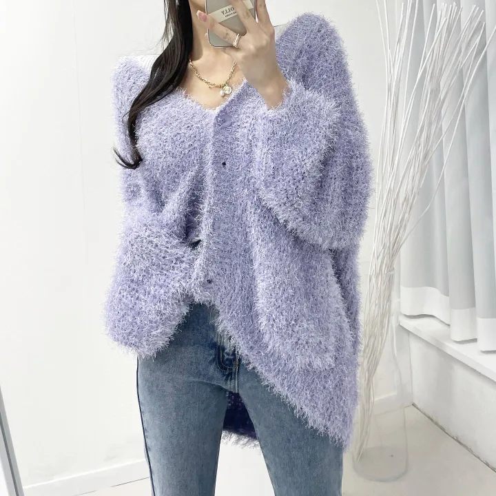 [얼굴 형광등ღ] 솔잎 루즈 박시 가디건 앙고라가디건 루즈가디건 상세 이미지 6