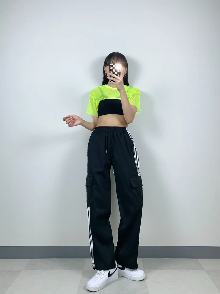 3트랙M 와이드 하이웨스트 스트링 2way 트레이닝 조거 바지 밴딩 팬츠 Y2K 유니크 빈티지 힙한 무드 데일리 스트릿 클럽 아이돌방송댄스 댄서공연무대단체의상 상세 이미지 7