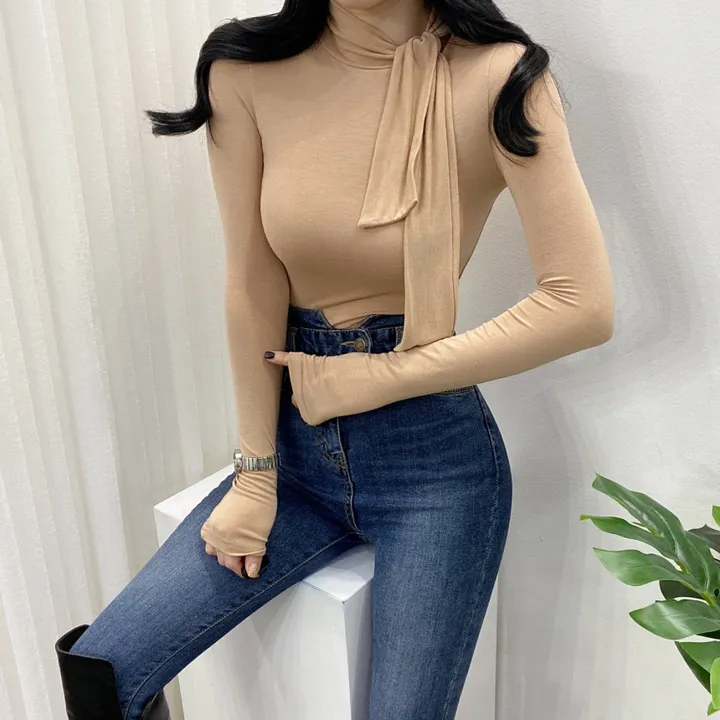 🚀당일발송🚀 [여성미가득] 럽럽 스카프 폴라 티셔츠 상세 이미지 31