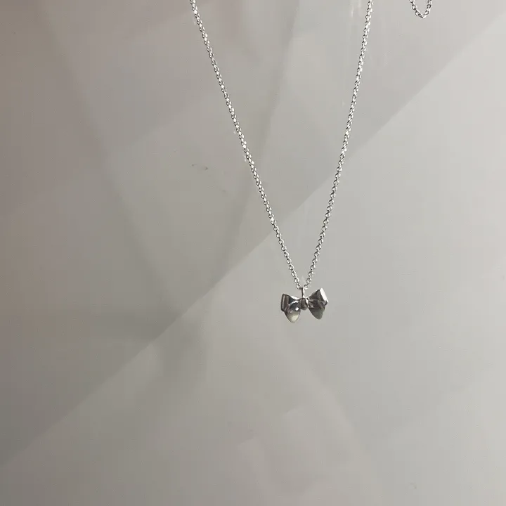 [925silver] 심플 리본 목걸이 상세 이미지 4