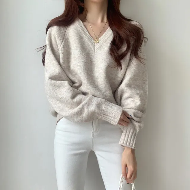 [ 무조건 소장 추천! 인기만점 ] 데일리 루즈핏 V넥 니트 상세 이미지 19