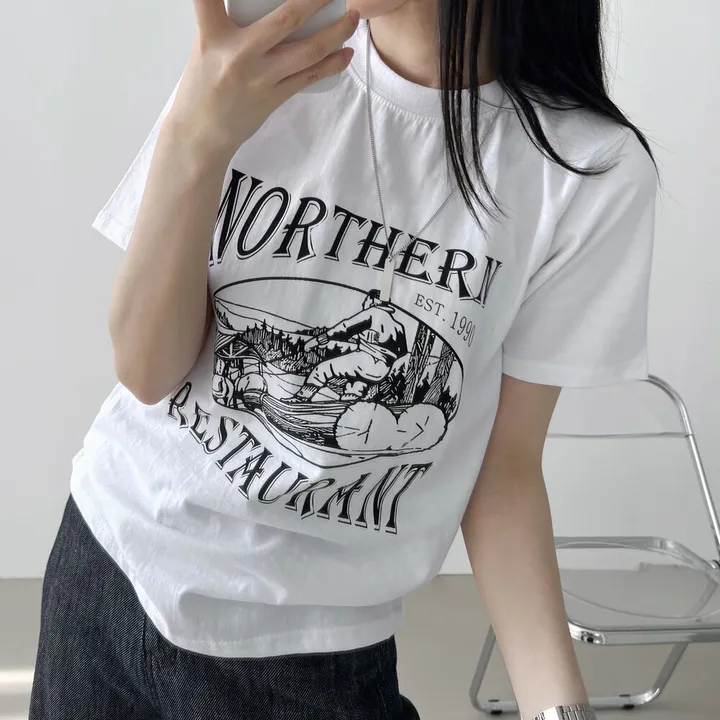 스트릿 힙 빈티지 프린팅 반팔티셔츠 상세 이미지 8