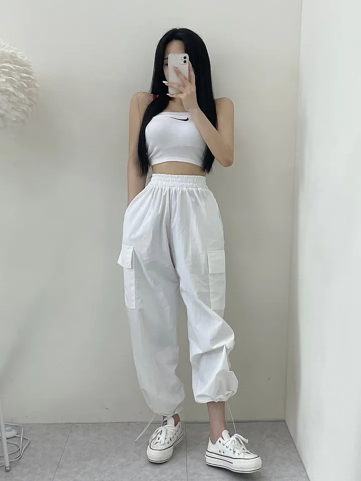 🎀국내제작/편한착용감/최저가강추/모델소장/시원한소재/오래착용가능🎀데일리 꾸안꾸 바스락 에스파 카고 조거 트레이닝 팬츠 상세 이미지 9