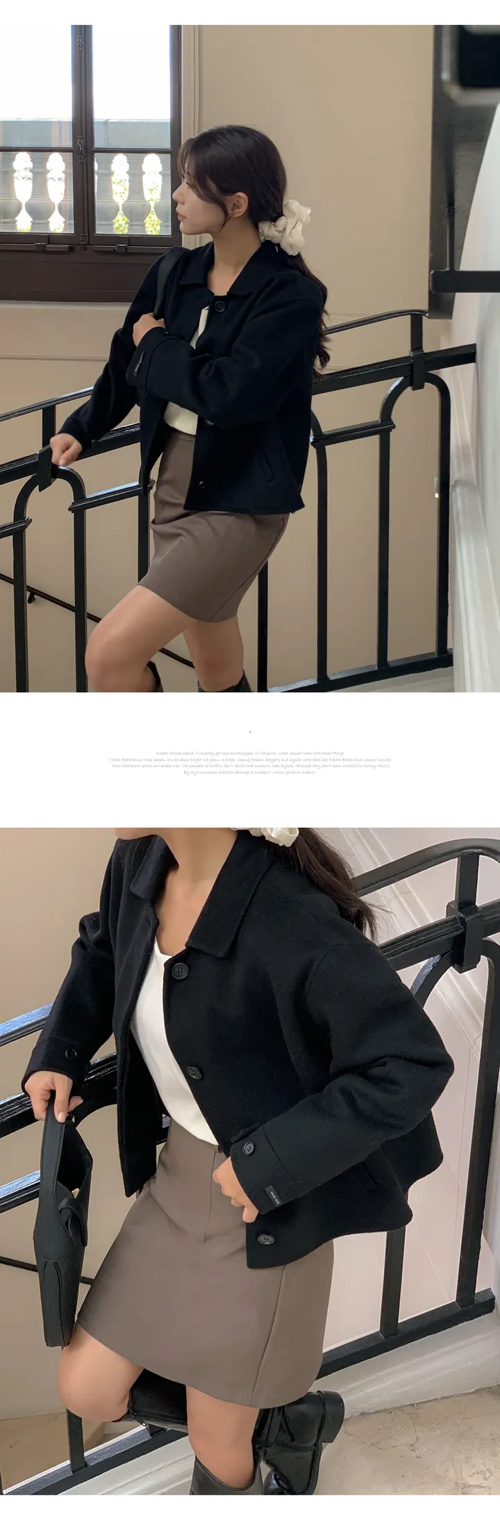 [자체제작/3천장돌파/S-L]프롬드 소프트 울 히든단작 핸드메이드 숏 코트 상세 이미지 118