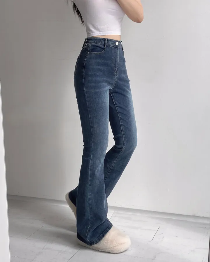 [인생팬츠/기장선택/~2XL] 빈티지 워싱 스판 하이웨스트 부츠컷 데님 롱 팬츠 - 6color 상세 이미지 47