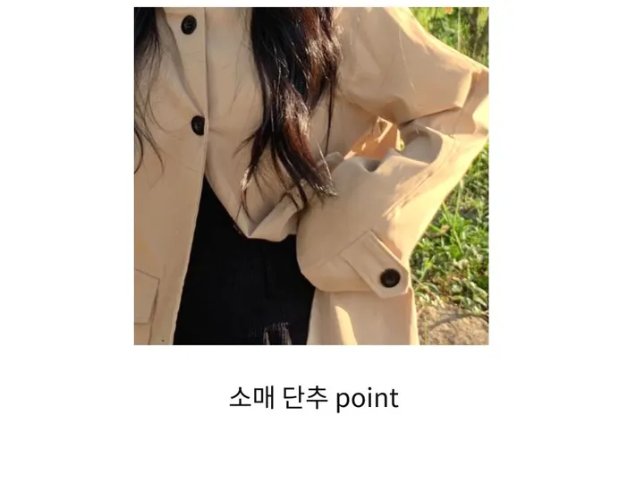 하이넥 버클 미디 트렌치코트 야상 코튼 후드자켓 -JK 상세 이미지 7
