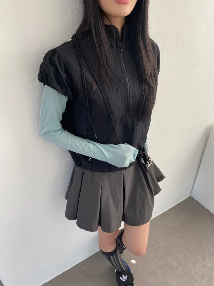 3일만할인[자체제작🍑국내고퀄/러블리룩📸] 시어서커 퍼프 셔링 반목 바람막이 상세 이미지 12