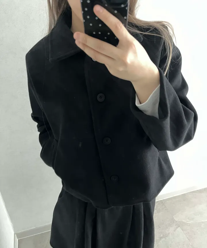 [💥주문폭주💥] 카라 숏코트 자켓 (4color) 도쿄룩 일본여행룩 간절기자켓 하객룩 숏코트 상세 이미지 7