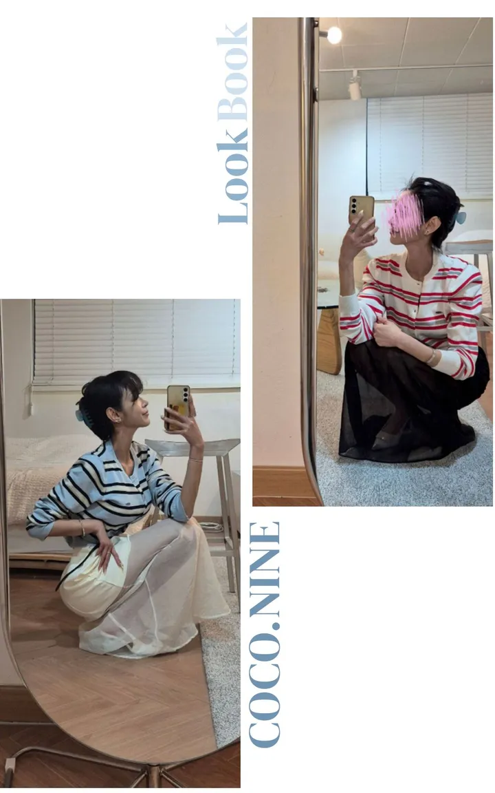 🌸꾸안꾸끝판왕🌸허리잘록핏💗[신상][여리여리][컬러맛집]하이틴 러브 스프라이프 단가라 가디건 (3color) 상세 이미지 11