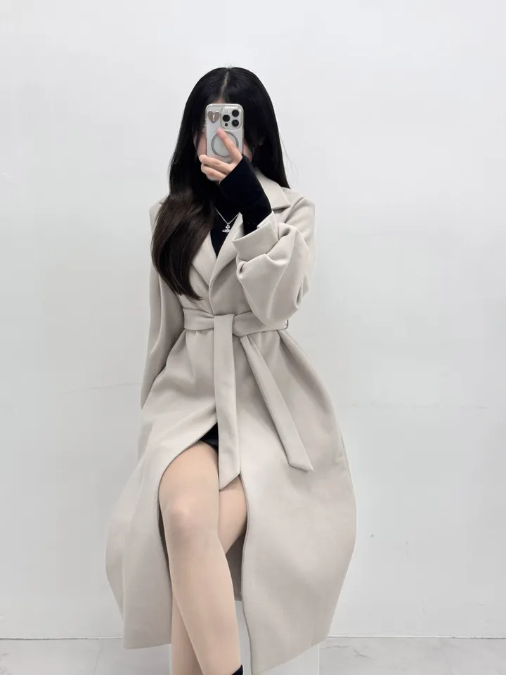 [개강룩/핏보장] 러블리 퍼프 몽글 롱 코트 울코트 (4color) 상세 이미지 14