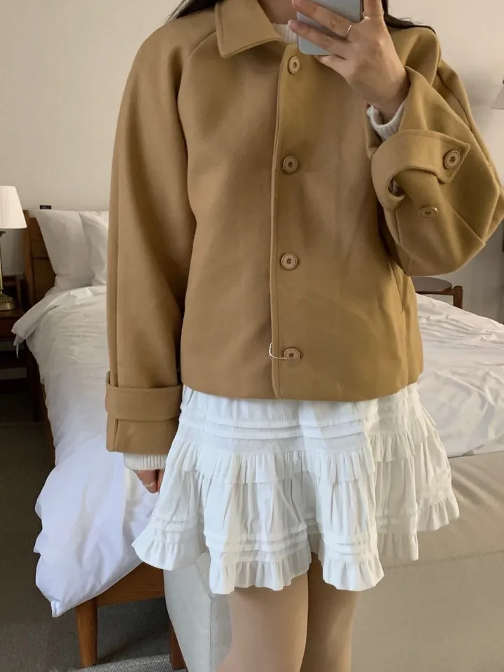 [아방루즈핏/💞러블리] 머스 카라 숏 코트 자켓 모직코트 상세 이미지 27