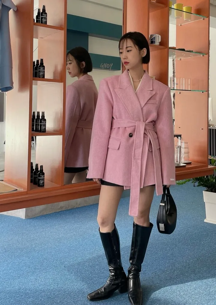[헤이미쉬] 실크울핸드메이드코트 벨트코트 하프코트 상세 이미지 7