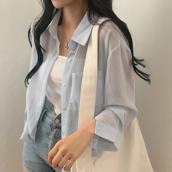 [베스트재진행] 남심저격, 시스루 루즈핏 셔츠;4col 상세 이미지 8