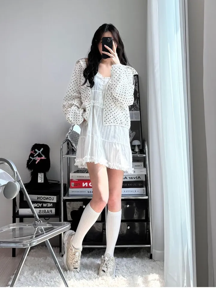 💝인기아우터💝주문폭주[봄아우터] 엔티JP 엠보 도트 후드 집업 /떙땡이/바람막이/봄/여름/아우터/얇은집업 - 2color 상세 이미지 11