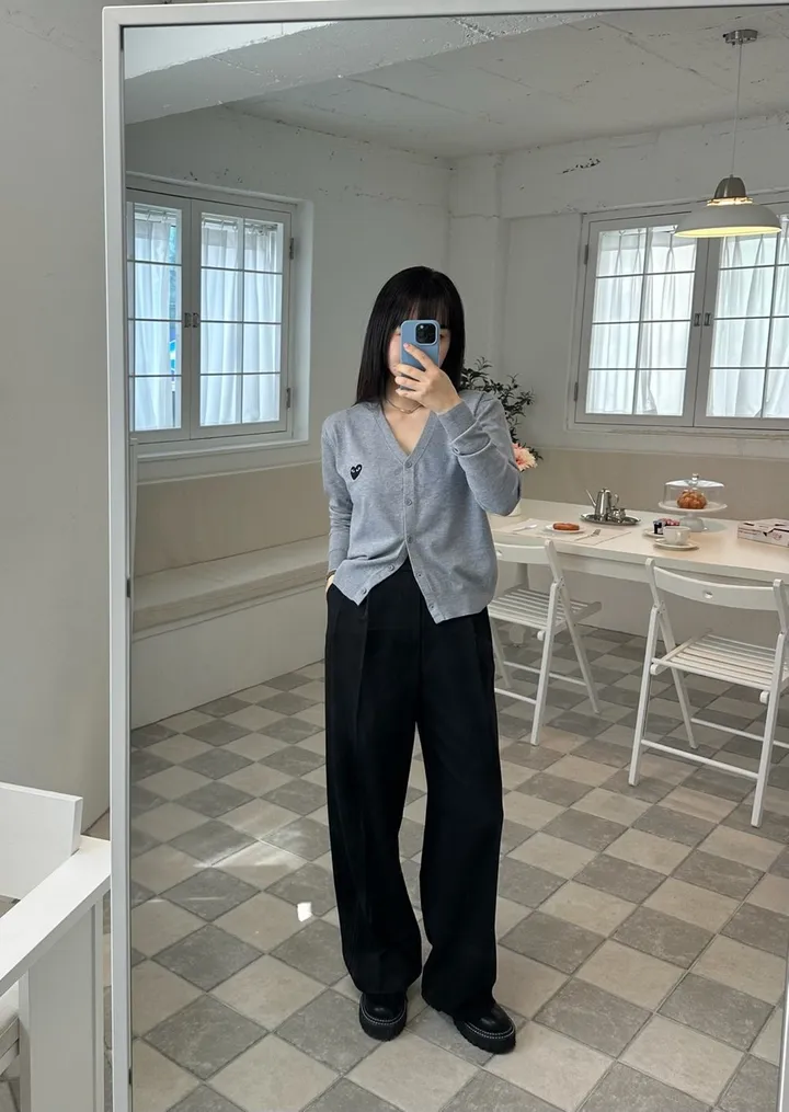 하트 가디건 브이넥 데일리 빠른출고 4color 상세 이미지 6