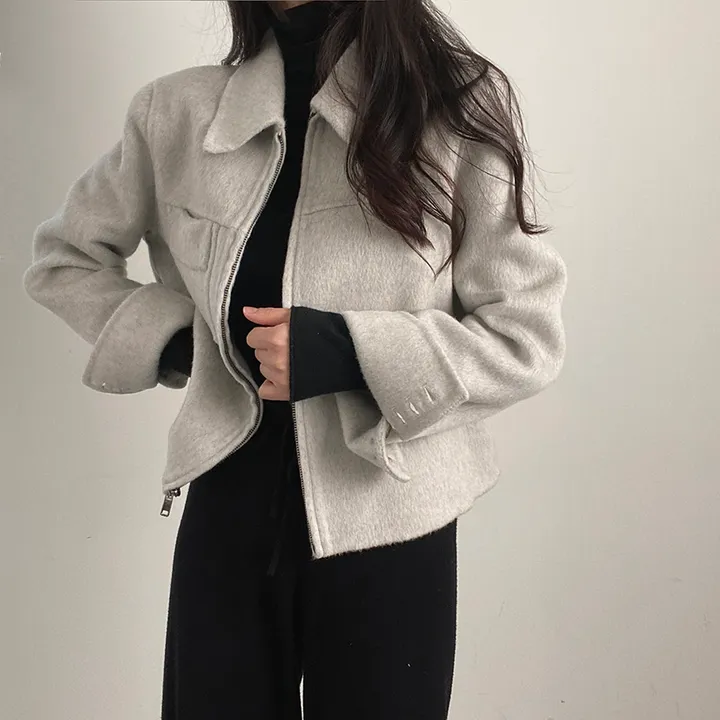 (오버핏,울100) 보들 데일리 핸드메이드 숏코트 상세 이미지 26