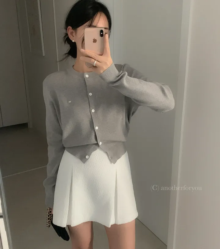 미니 심볼 펜던트 라운드 숏 가디건 4col : 어나더포유 상세 이미지 15