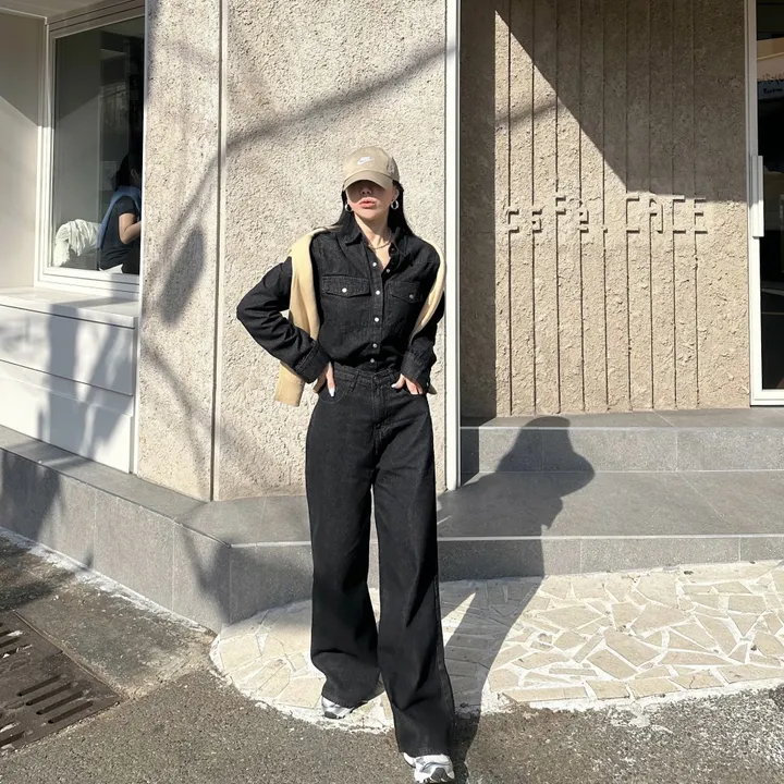 데님 남방 팬츠 세트 BLACK BULE COLOR 상세 이미지 2