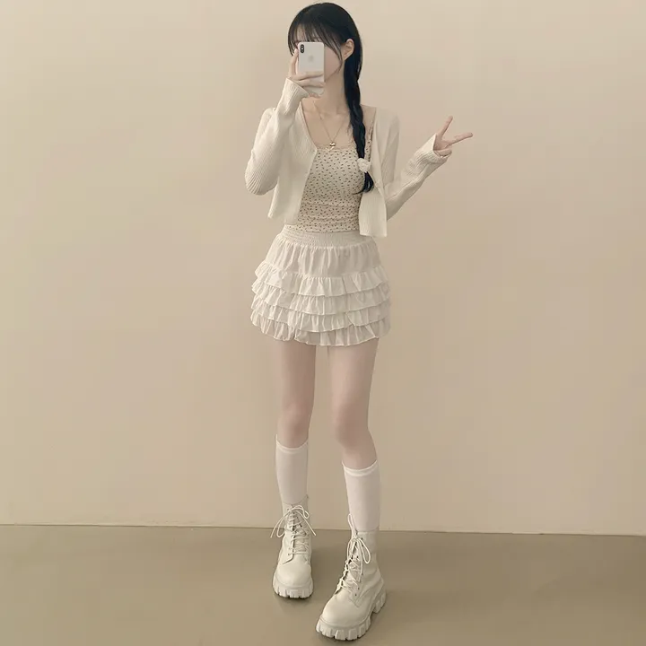 [벚꽃룩🌸/여리색감] 파스텔 크롭 슬림핏 트임 봄여름 니트가디건 딸기우유 핑크 소라 러블리힙 상세 이미지 18