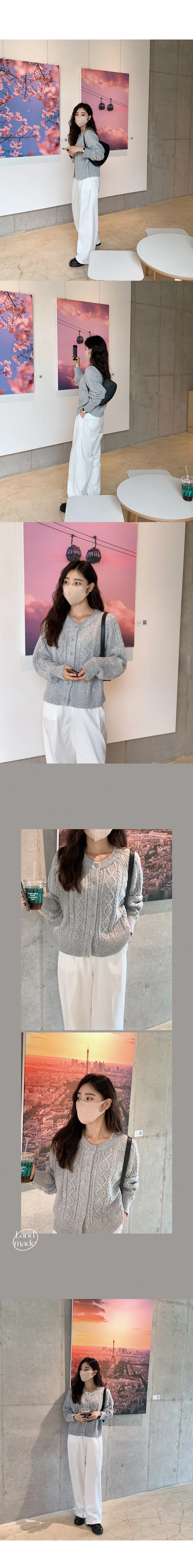 🚀당일발송🚀[landmade/울70]휘낭시에 케이블 어텀 니트 가디건 (4color) 상세 이미지 32