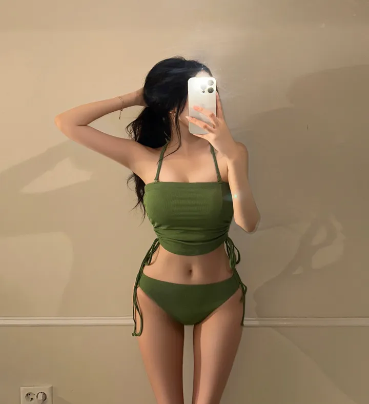 [-3kg보장!!/개미허리/4way] 초커 홀터 꼬임 스트랩 셔링 탑 굴림 섹시 글램 비키니 수영복 리본 비치웨어 휴양지룩 호캉스 바캉스룩 크롭 튜브탑 유니크 힙 청순 슬림핏 상세 이미지 7
