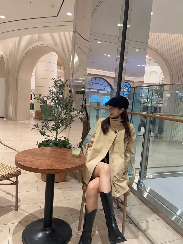 [체형완벽커버/가을여자쌉가능*.*] 하이넥 케이프 하프 트렌치코트 숏야상점퍼 트렌치자켓 상세 이미지 9