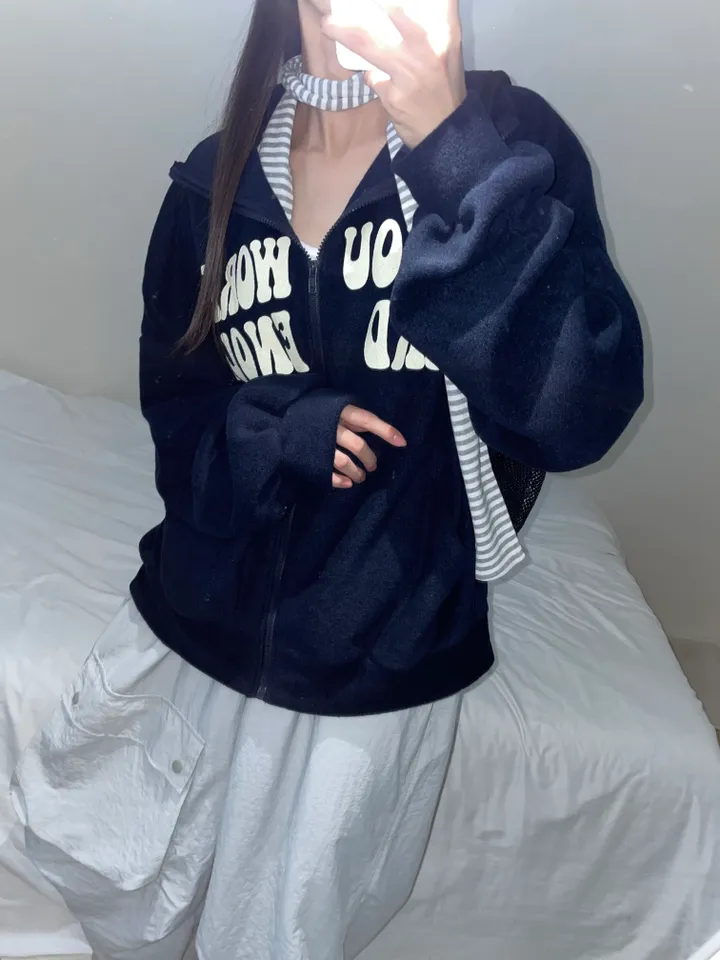 [unisex] 워킹 오버핏 뽀글이 후리스 집업 (2color) 상세 이미지 8