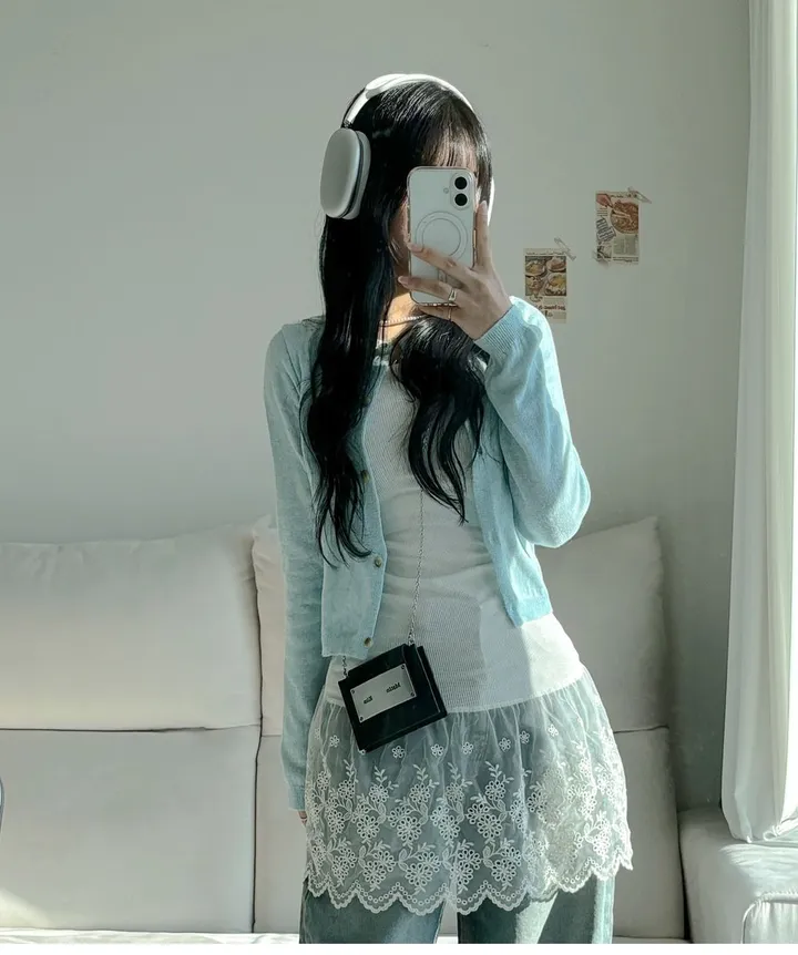 [너무 예뻐요../색감보장] 젤라또 레이어드 캐시미어 라운드 크롭 단추 니트 가디건 (9 col) 봄가디건 기본텝 상세 이미지 15