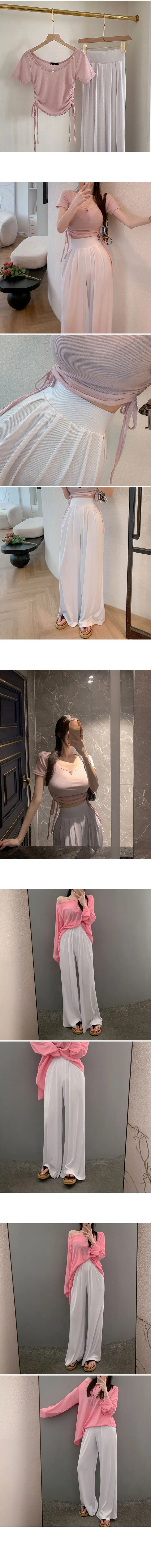 *인생팬츠/허얇골넓🩷/기본or롱*[MADE] 왕말라 허리쏙 찰랑 와이드 스판팬츠 간절기팬츠 와이드팬츠 봄 여름트레이닝 상세 이미지 14