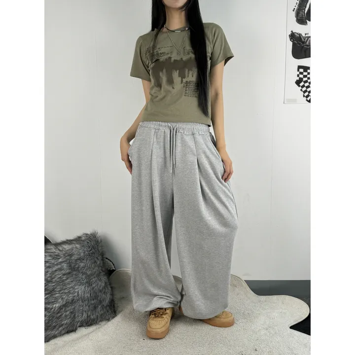 ❤️‍🔥기모선택│업그레이드 ver.│누적판매1,000 돌파 기념│4size!❤️‍🔥[UNISEX/기획특가]사이드 폴드 핀턱 스트링 루즈 와이드 벌룬 트레이닝 팬츠(2color) 상세 이미지 50