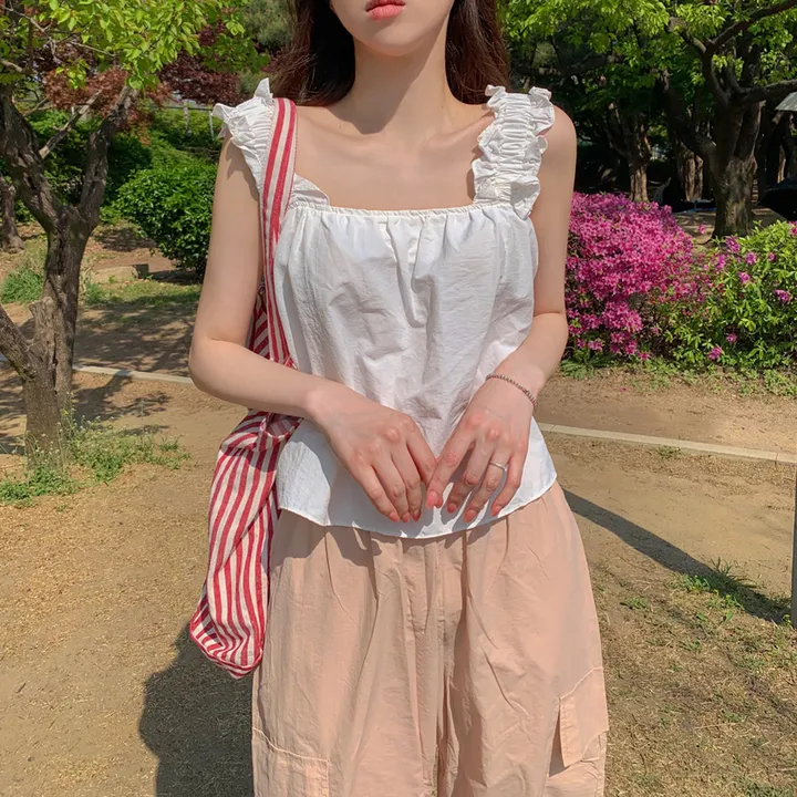 [묶음할인🎁간절기🤎롱&숏/진짜강추ㅠ] 아이스 바스락 나일론 썸머 카고 와이드 트레이닝 팬츠 하이웨스트 밴딩 봄 츄리닝 바지 냉장고 벚꽃룩 꽃놀이룩 개강여신 6COL 상세 이미지 37