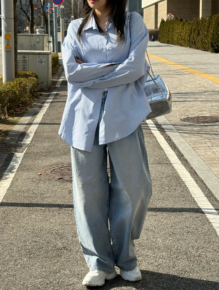 데일리 마린 핀턱 벌룬 와이드팬츠 상세 이미지 11