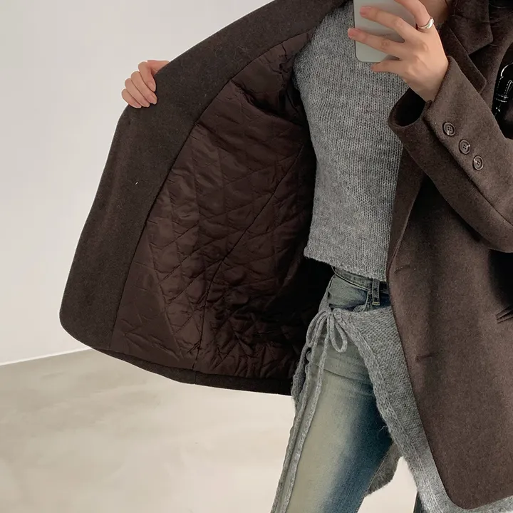 [wool100%/브랜드공정]  윈터 싱글 투버튼 카라 리얼 울 자켓 블레이저 - jk 상세 이미지 87