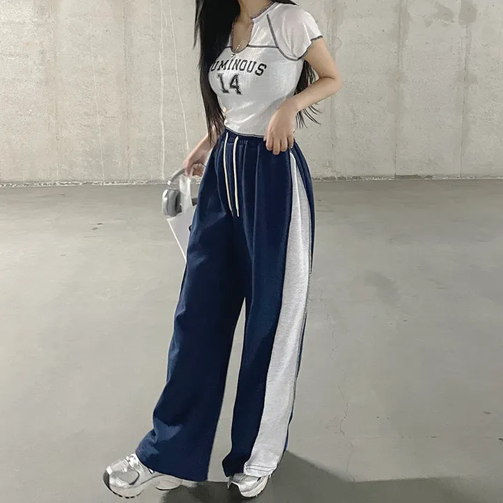 *7color*[롱다리핏/핏보장] 싸인 사이드 핀턱 배색 와이드팬츠 트레이닝 봄팬츠 백포켓 힙 트렌디 꾸안꾸 상세 이미지 23