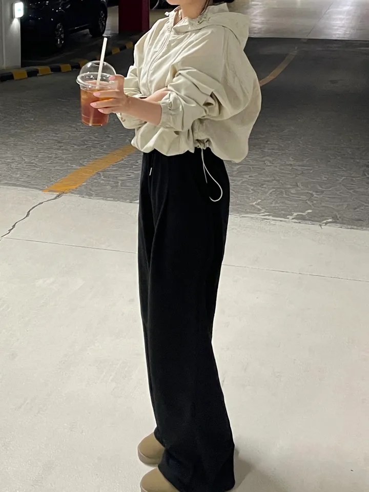 [new버전 크롭 박시핏] 허리 스트링 기본 데일리 간절기 바람막이 상세 이미지 17
