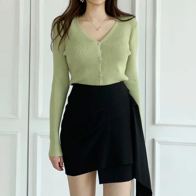 [묶음할인] 소프트 촉감 브이넥 글램핏 골지 가디건 ﻿아이보리 베이지 블랙 연두 소라 핑크 연보라 와인 카키 겨자 에메랄드 개강룩 새내기룩 봄 벚꽃룩 꽃놀이룩 개강여신 상세 이미지 53