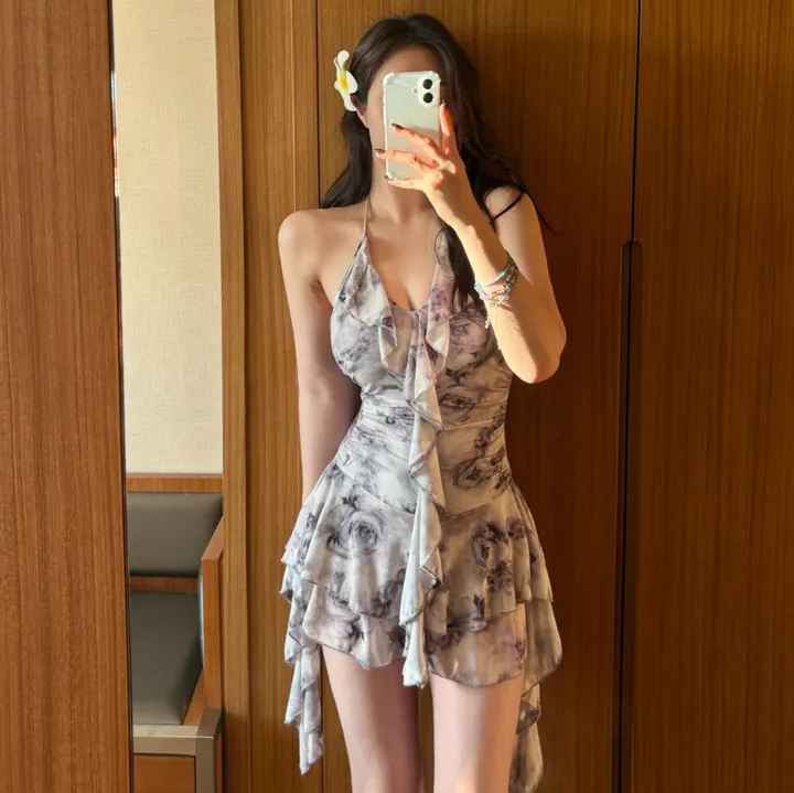 *당일출고* (M-XL) 그레이쉬 유넥 프릴 원피스수영복 모노키니 상세 이미지 9