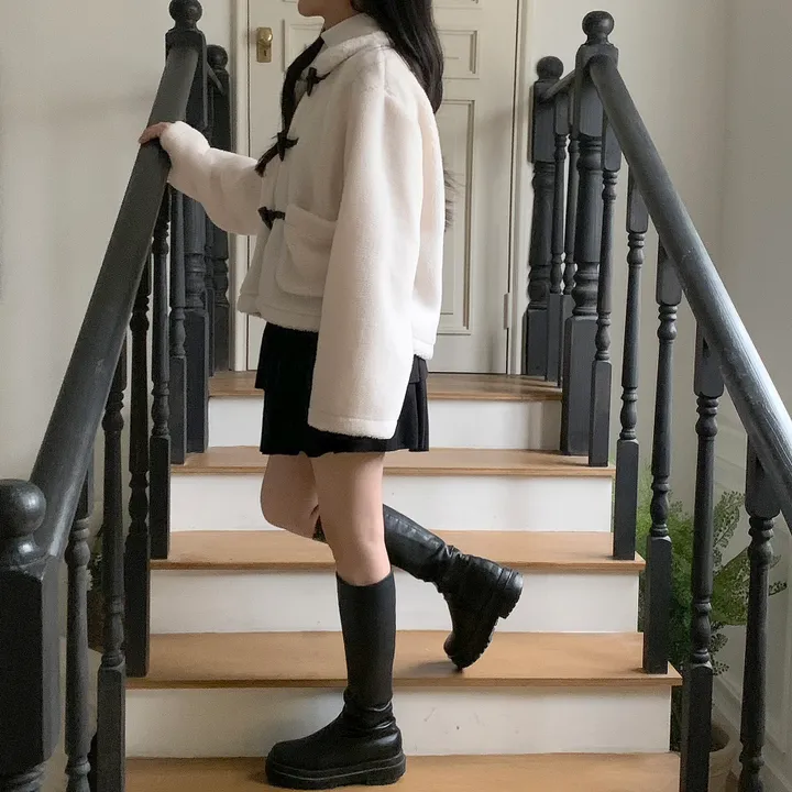 [최저가!러블리!]밍크 양털 더블 떡볶이 숏 자켓 코트 4color 상세 이미지 13