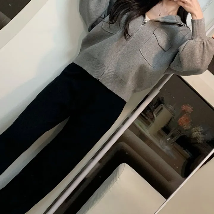 봄신상 고퀄리티 벌룬소매 아방핏 집업니트가디건  4COLOR 상세 이미지 30