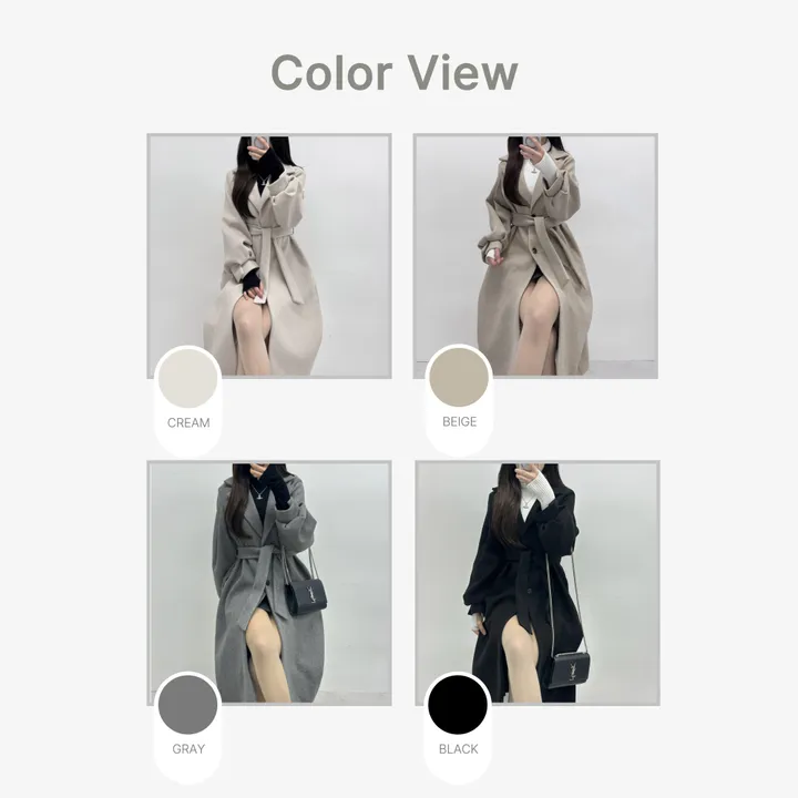 [개강룩/핏보장] 러블리 퍼프 몽글 롱 코트 울코트 (4color) 상세 이미지 4