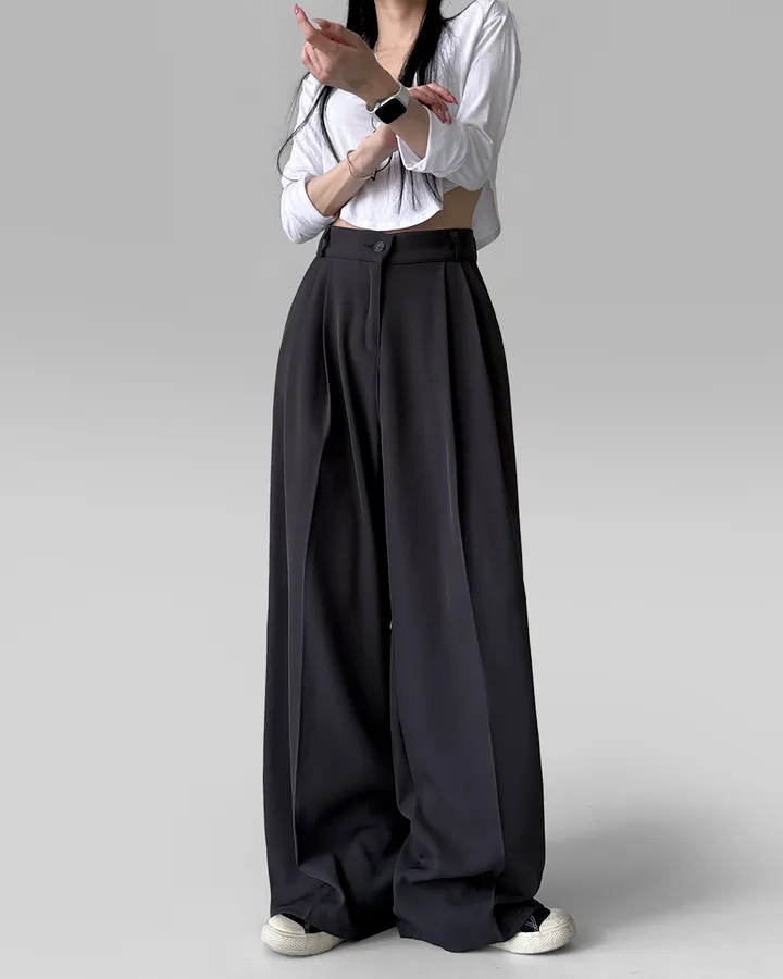 [4계절템/숏,롱/~2XL] 올리브유 메가 통 와이드 더블 핀턱 사계절 슬랙스 상세 이미지 66