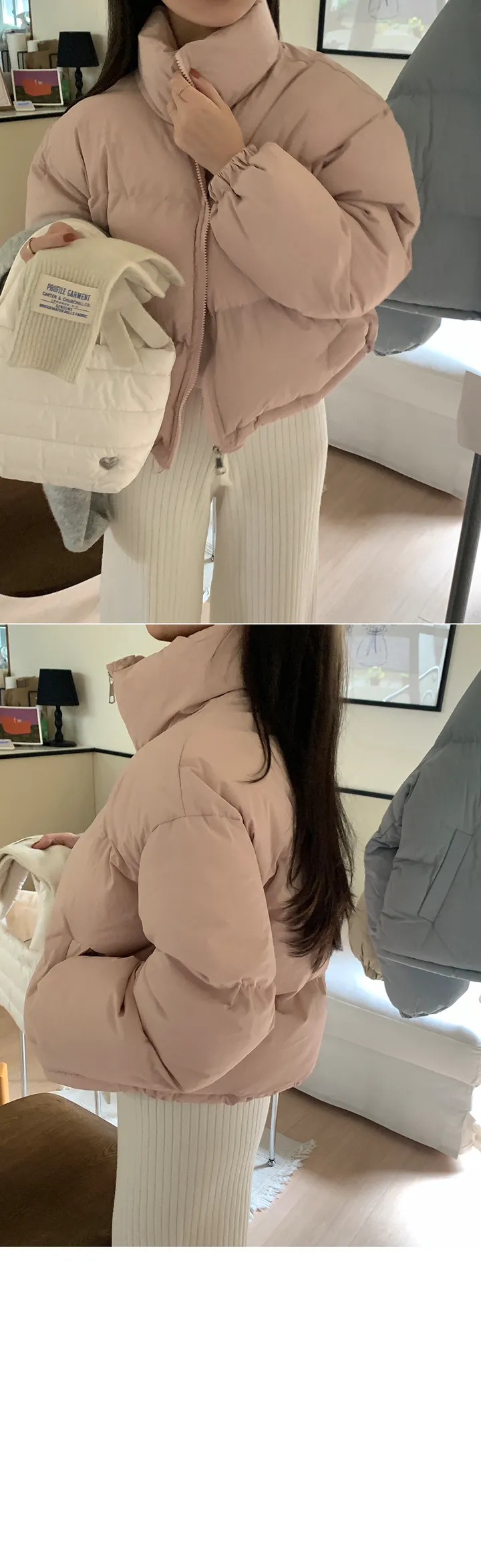 [주문폭주/당일출고🖤] 스노우 파스텔 크롭 숏 패딩 pd (웰론솜)(생활방수가능) 상세 이미지 42