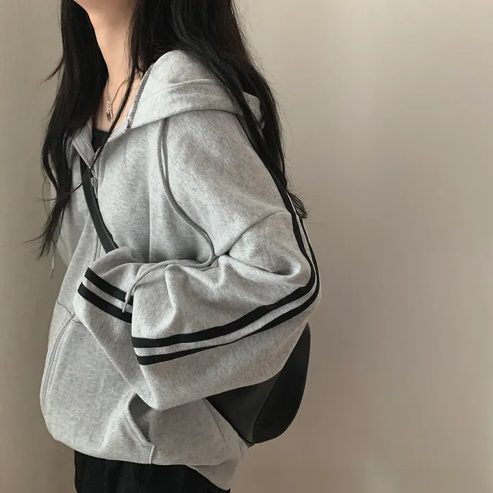[루즈핏/꾸안꾸🖤] 키트 투라인 후드 집업 점퍼 상세 이미지 28