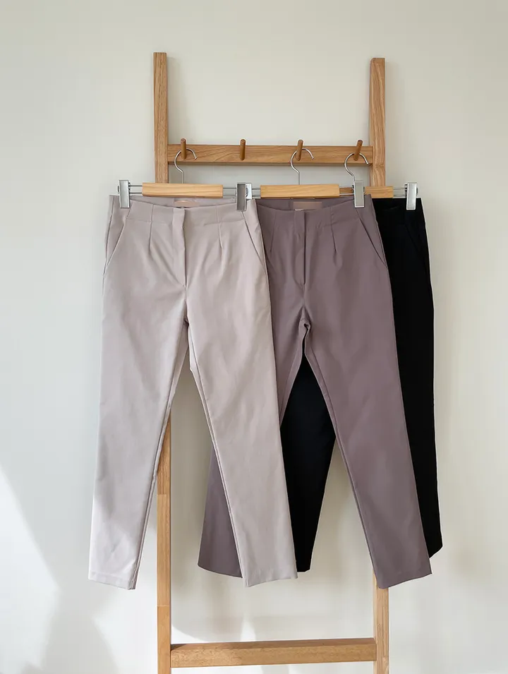 [55~77/일반,기모] 인생핏 슬림 일자 스키니핏 하이웨스트 스판 간절기 겨울 슬랙스 상세 이미지 63