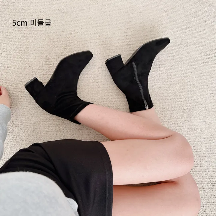 ♥재입고 ♥후기보장쫀쫀스판 스웨이드 트렌디 앵클 부츠 상세 이미지 22