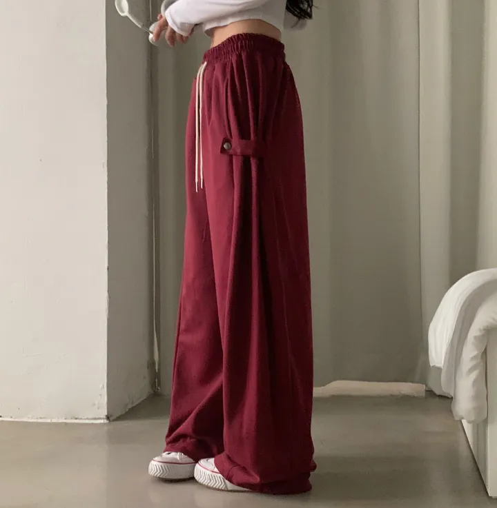 Made [봄컬러추가/🤍숏,롱!] 비어 사이드스냅 비죠, 버튼 롱와이드 트레이닝 추리닝 밴딩팬츠 - 12color 상세 이미지 47