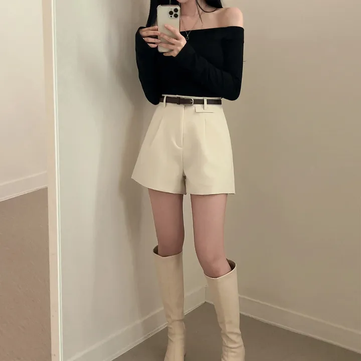 [데일리/벨트SET] 코지 원핀턱 벨트 슬랙스 숏팬츠 상세 이미지 34