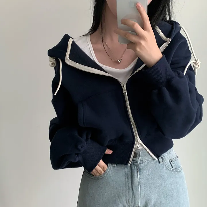 [완전인기✨/백염컬러 당일출고!] 자체제작 크치Made 꿈에 나온 핏, 투웨이 양기모 크롭 후드집업 ver 아우터 자켓 - zipup 상세 이미지 139